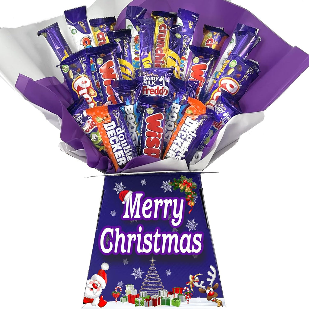Christmas Chocolate Gift Hamper Bouquet Box (Compatible with CADBURY 24 MIX LG)