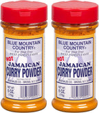 Blue Mountain Country Jamaican Curry Powder Hot – 6 oz Shaker Bottle | Authentic Spicy West Indian Curry Blend for Meat, Seafood, Vegetables & More [Pack of 2]