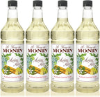 Monin - Mojito Mix Syrup, Sweet Herbal Mint Flavor, Great for Frozen Cocktails, Mocktails, & Delicious Desserts, Gluten-Free, Vegan (1 Liter, 4-Pack)