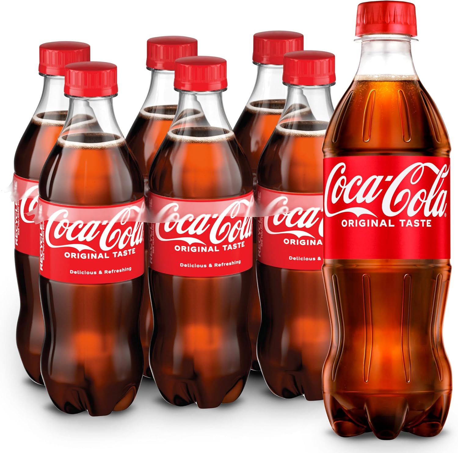 Coca-Cola Soda Soft Drinks, 16.9 fl oz Bottles, 6 Pack - Classic Cola Soft Drink Pack