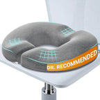 Benazcap Donut Pillow Seat Cushion, Donut Chair Cushions for Postpartum Pregnancy & Hemorrhoids, Memory Foam Seat Chair Cushion for Sciatica & Hip & Coccyx Pain Relief-Grey