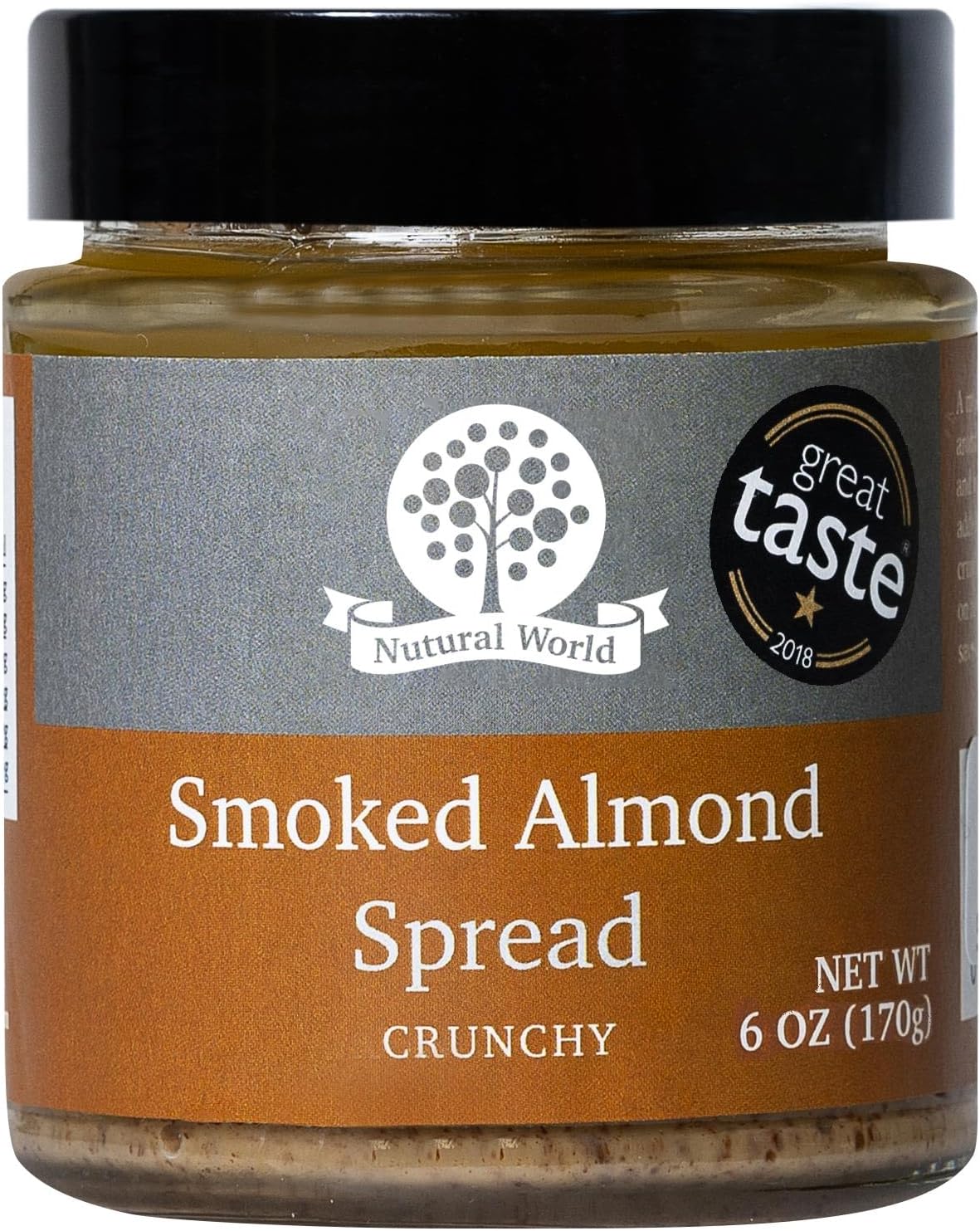 Nutural World - Crunchy Smoked Almond spread 6 Oz (170g) Great Taste Award Winner