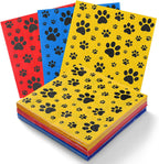 Glenmal 60 Pcs Paw Print Napkins, Red Yellow Blue Disposable Paper Party Napkins, 2 Ply Adorable Dog or Cat Tissue Paper for Doggy Animal Themed Party Pets Kid's Birthday Baby Shower