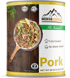 MOUNTAIN ESSENTIALS Canned Pork 28 Oz – Fully Cooked, Ready to Eat – Pantry Staple Canned Meat for Everyday Meals, Emergency Survival & Bulk Food Storage – 5-Year Shelf Life – Made in USA – 1 Pack