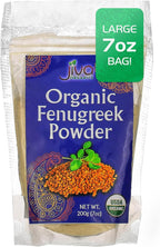 Jiva Organics Organic Fenugreek Powder 7oz Bag - Gluten Free, Non-GMO, Methi Powder, Pure, Raw & Natural - Great As A Spice Or Even For Hair Growth - Product of India