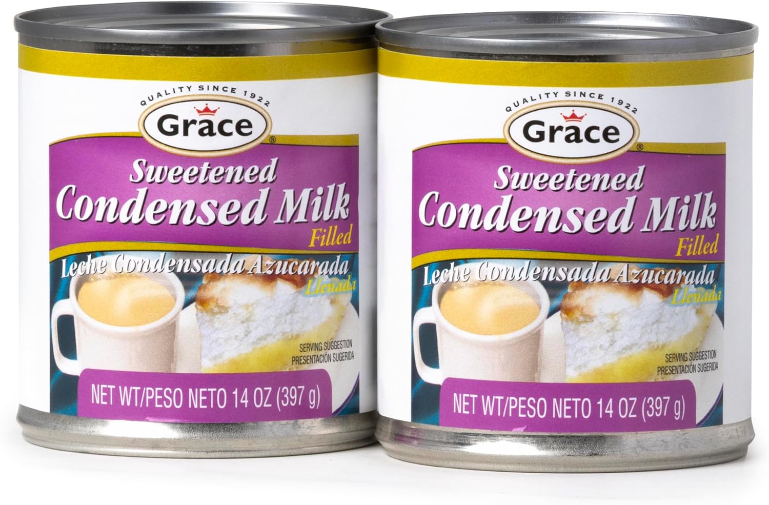 Grace Sweetened Condensed Milk Filled 14oz - 2 Pack - Leche Condensada Azucarada Llenada
