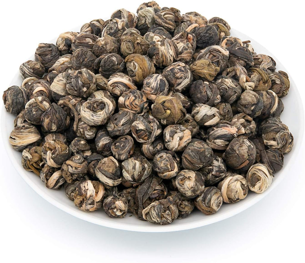 Oriarm Jasmine Pearls Tea Loose Leaf - Chinese Jasmine Green Tea Dragon Pearls - 2nd Grade - 100g (3.53-ounce) Ziplock Resealable Bag