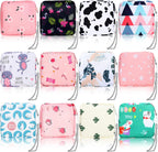 Paterr 12 Pcs Sanitary Napkin Storage Bag Set Including Portable Period Pouch Hand Wrist Strap Lanyard String Holder Tampons Holder Pouch First Period Gift for Purse Teen Girls (Chic Style)