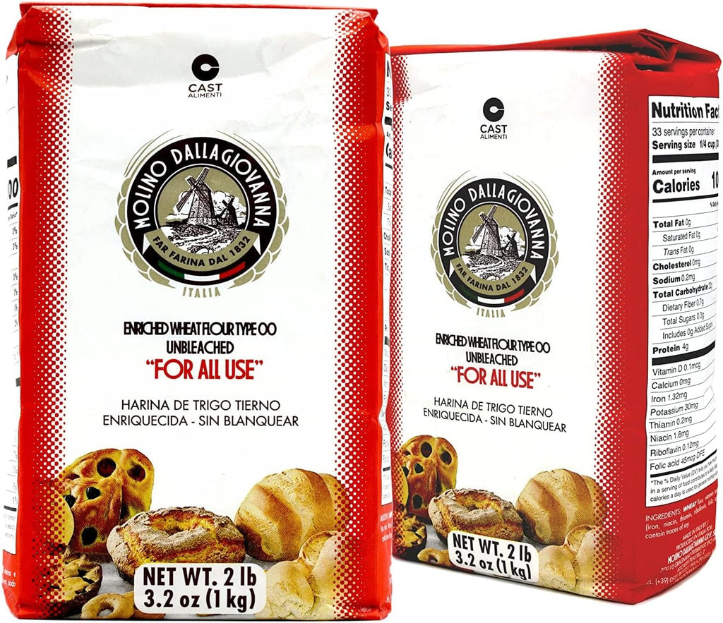 Molino Dallagiovanna Universale All-Purpose Italian Flour, 4.4 Pounds, (2Kg) Non-GMO, No Glyphosate, No Bromate Cold Water Processed