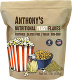 Anthony's Premium Nutritional Yeast Flakes, 1 lb, Fortified, Gluten Free, Non GMO, Vegan