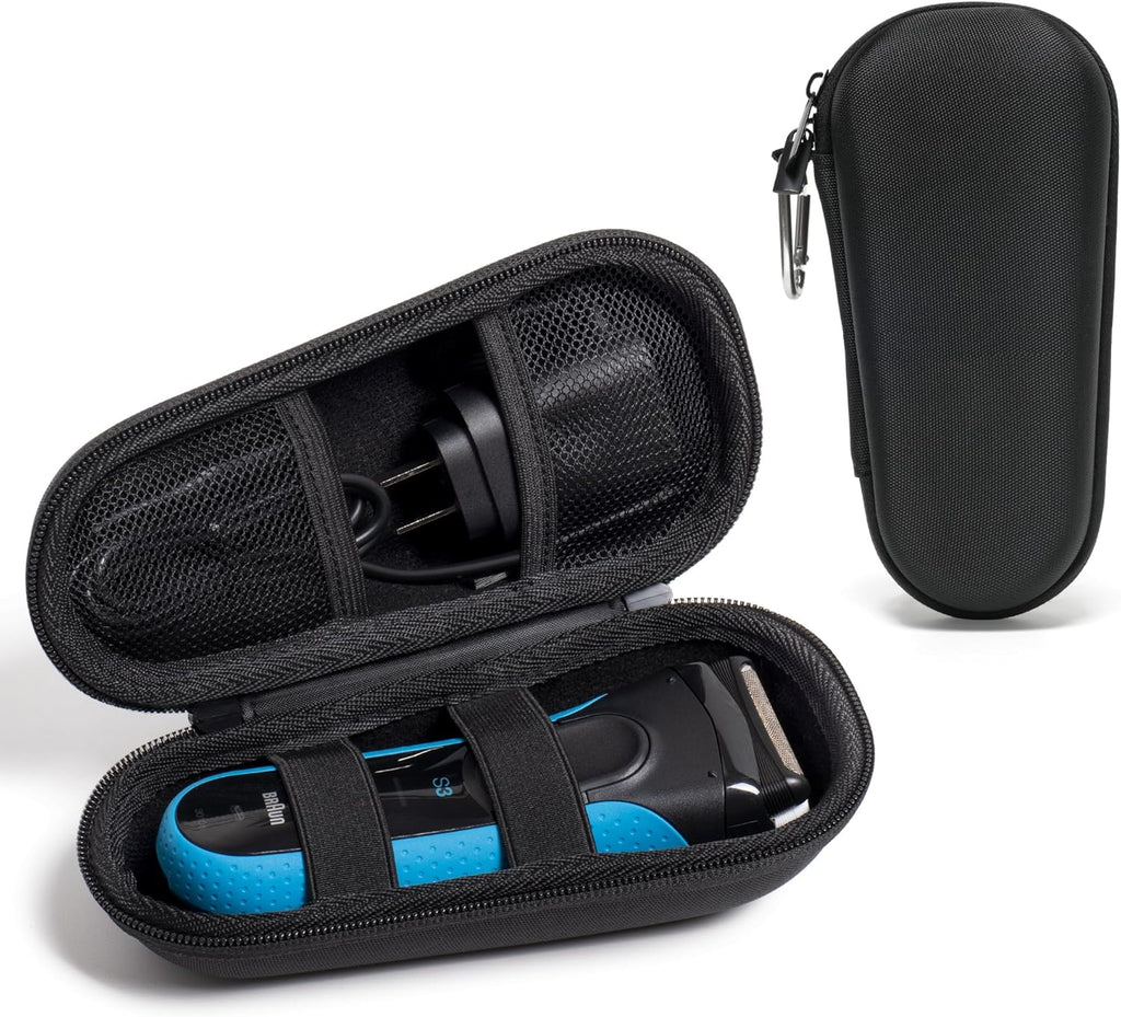 Nincha Electric Shaver Case for Braun Series 3, Series 5, Series 7, Series 9 Electric shavers - Hard shell EVA Travel Case - Powered Shaver Protective Bag (Black)