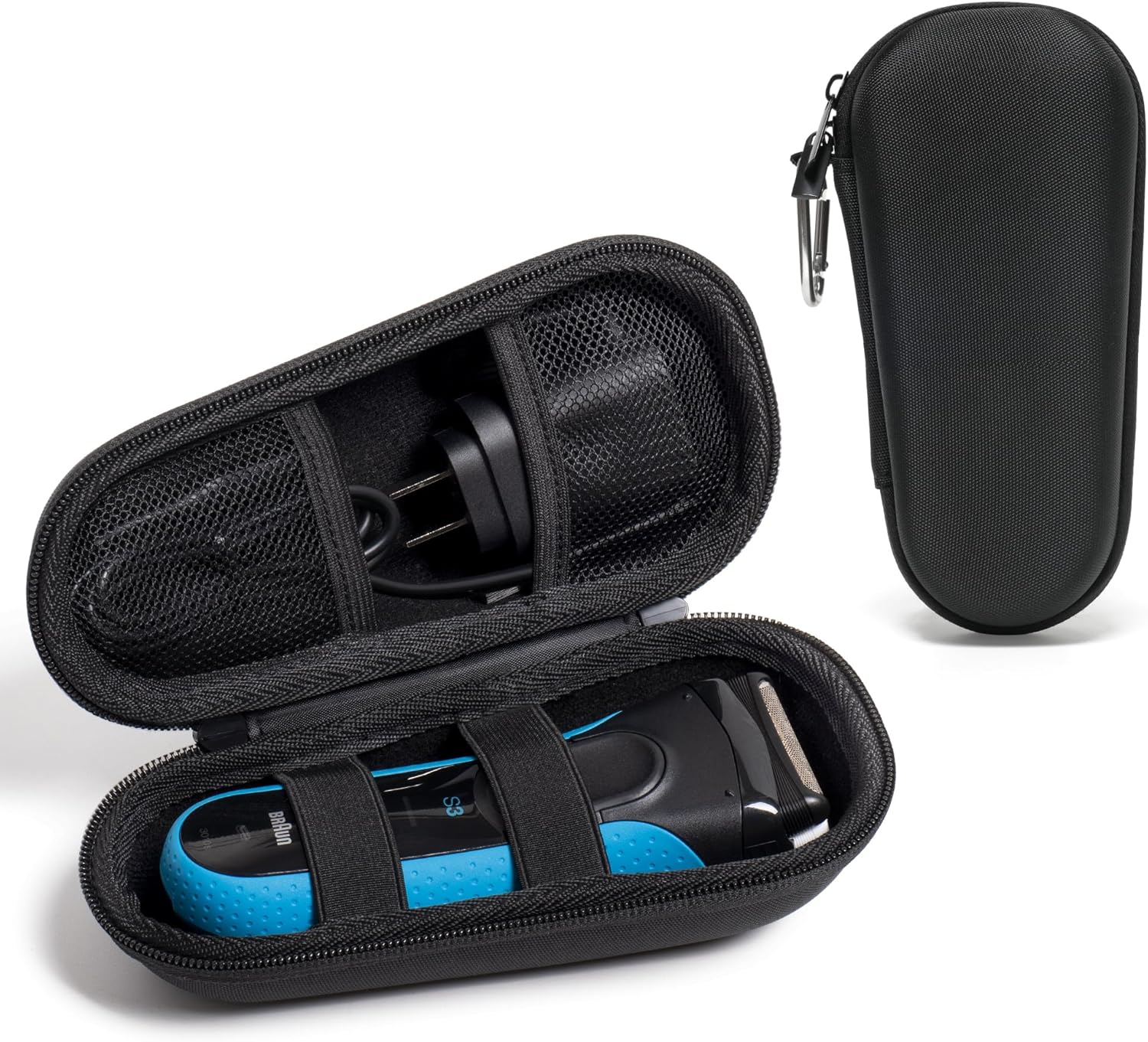 Nincha Electric Shaver Case for Braun Series 3, Series 5, Series 7, Series 9 Electric shavers - Hard shell EVA Travel Case - Powered Shaver Protective Bag (Black)