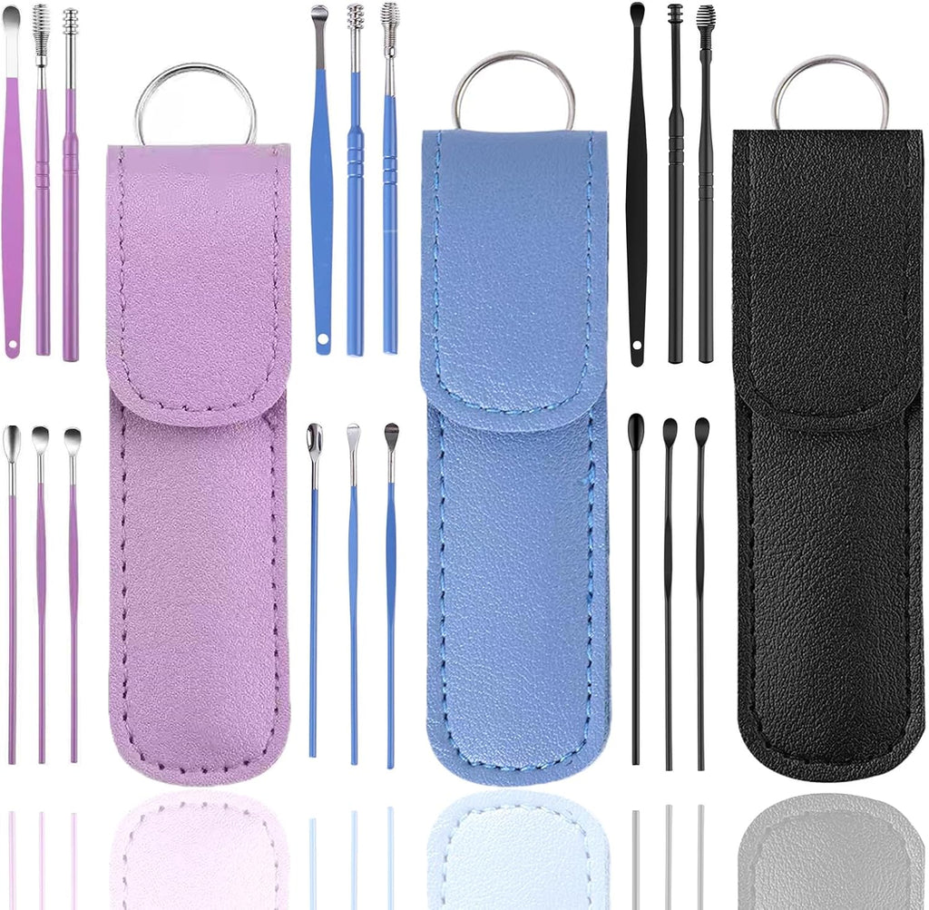 18 Pcs Ear Wax Removal Kit- Ear Cleaner Tool Stainless Steel- Portable Spiral Cleaning Tools with Storage Box for Adults (18 Pcs)