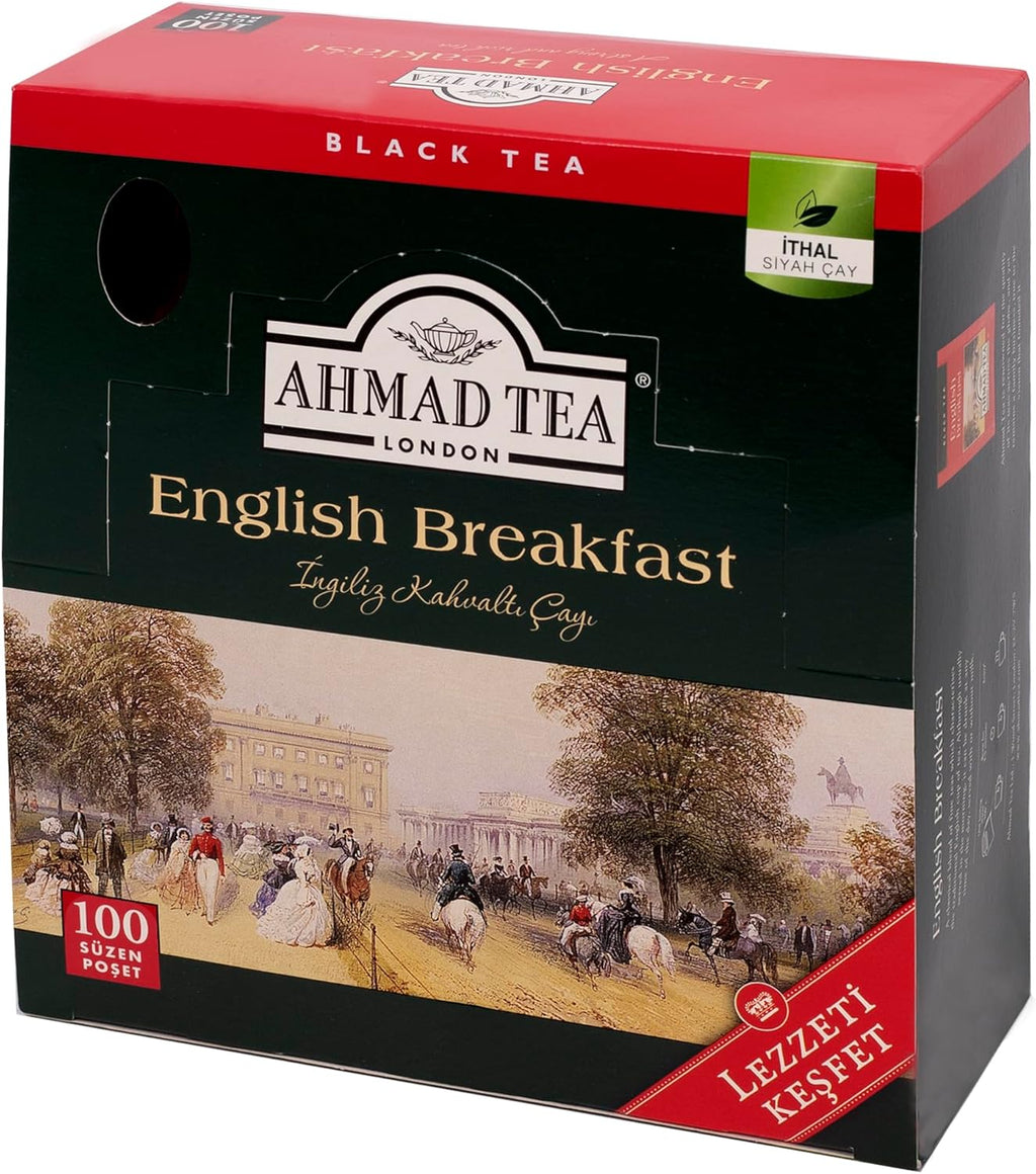 Ahmad Tea Black Tea, English Breakfast Teabags individually wrapped in foil, 100 ct - Caffeinated & Sugar-Free