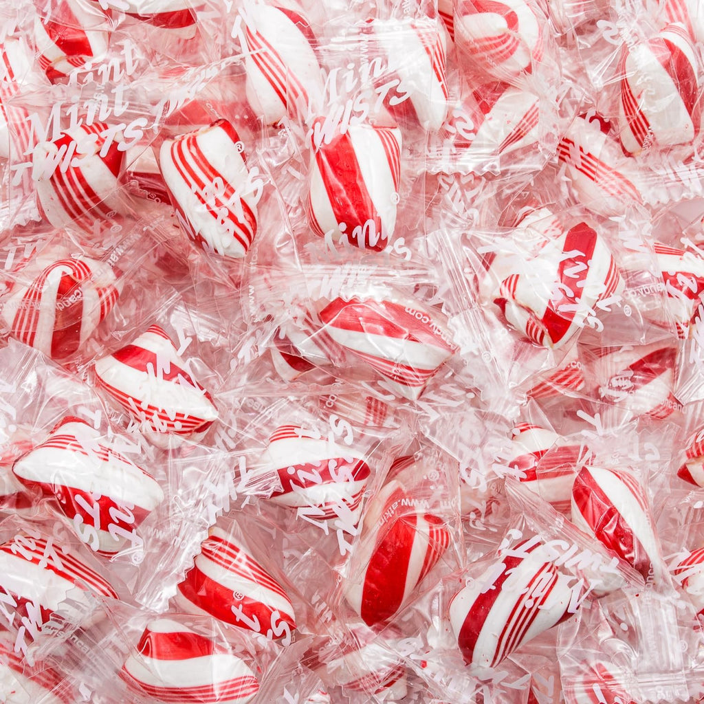 Peppermint Candy Bulk 2 lb – Red and White Mints Twists, Individually Wrapped, Natural, Gluten Free, Vegan Friendly