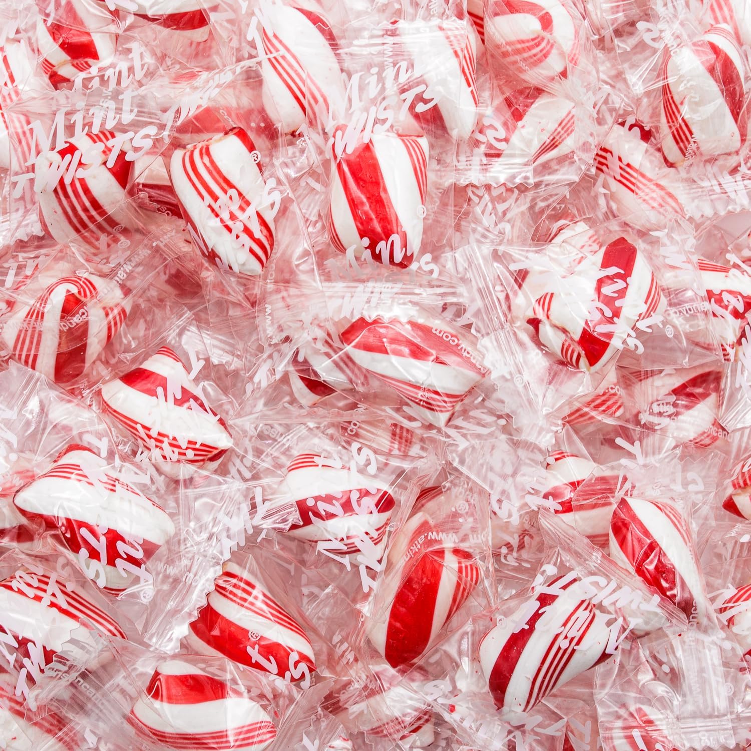 Peppermint Candy Bulk 2 lb – Red and White Mints Twists, Individually Wrapped, Natural, Gluten Free, Vegan Friendly