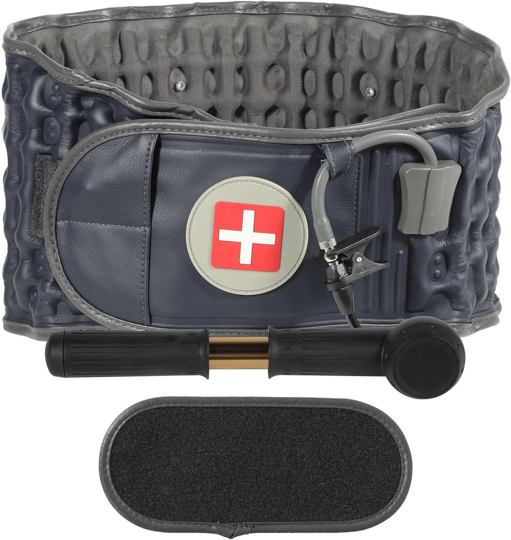 Decompression Back Belt for Pain Relief,Lower Back Traction Device for Women and Men One Size Fits 29-49 inches Waist (Blue)