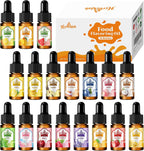 Food Flavoring Oil - Candy Flavoring for Candy Making 18 x 0.35 Fl Oz Extracts and Flavorings for Baking Lip Gloss Flavoring Oil - with Glass Dropper