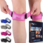 2 Pack Patella Knee Brace - Knee Support and Pain Relief, Running, Hiking, Basketball, Jumpers Knee, Tendonitis, Adjustable Strap Patellar Tendon Stabilizer (Pink)