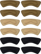 Hotop 6 Pairs Heel Cushion Pads for Women Adhesive Heel Grips Stickers Liner Inserts Ankle Protector for Loose Shoes Back(Brown, Khaki, Black)