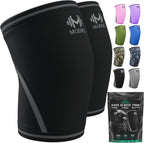 Modvel 7mm Neoprene Knee Sleeves for Men & Women Weightlifting & Powerlifting – Compression Knee Sleeve Support for Squats, Gym, Training – USPA, IPL Approved – Medium Black (Pair)
