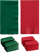 Perfectware 2PLY Christmas Paper Dinner Napkins. Pack of 100CT in Green and Red. 15 x 17 Paper Dinner Napkin Set