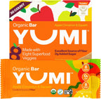 Yumi Organic Toddler Snacks Bars - Gluten-Free, No Added Sugar, 7+ Vegetables, Soft-Baked Crust Yumi Bars, Healthy Toddler Organic Snacks - School Safe and for Lunch Boxes, Apple Cinnamon & Squash (30ct.)