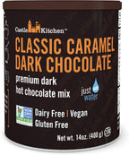 Castle Kitchen Classic Caramel Dark Chocolate Premium Hot Cocoa Mix - Dairy-Free, Vegan, Plant Based, Gluten-Free, Non-GMO Project Verified, Kosher - Just Add Water - 14 oz
