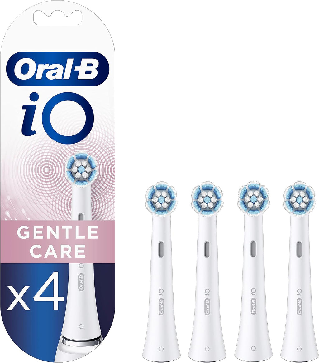 Oral-B iO Gentle Care Replacement Toothbrush Heads, Soft Bristles, 4 Count, Compatible with Oral-B iO