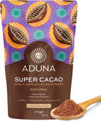 Aduna Super-Cacao Powder | 100% Natural Ghanaian Cacao for Heart Health & Energy Support | Natural Vegan Source of Magnesium, Flavanols & Iron | Superfood for Hot Chocolate, Smoothies, & Baking | 275g