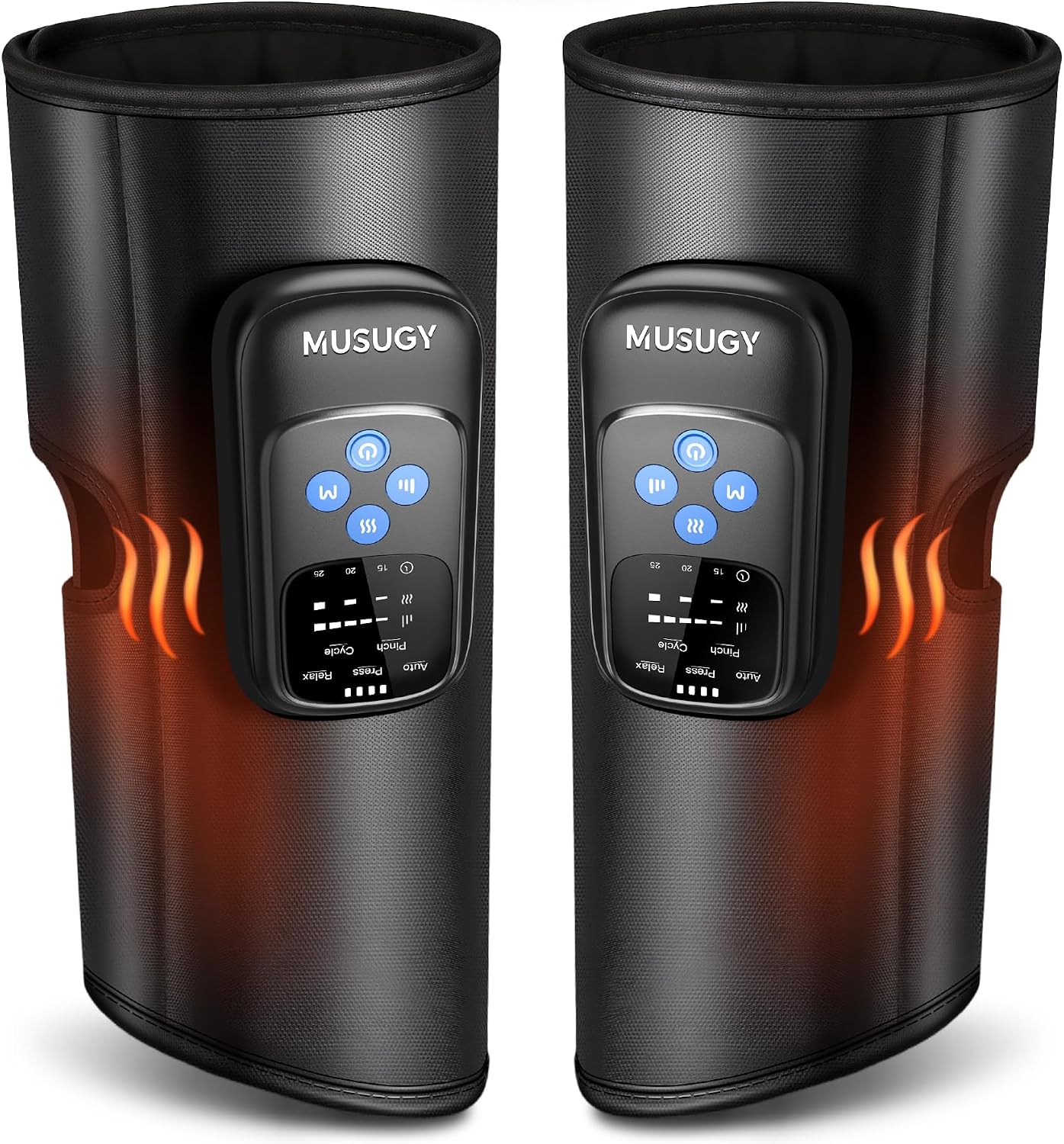 Cordless Calf Massager with Heat and Compression : Rechargeable Leg Compression Massager with 5 Modes, 5 Intensities for Pain Relief and Circulation - Calf Massage Device for Muscle Recovery