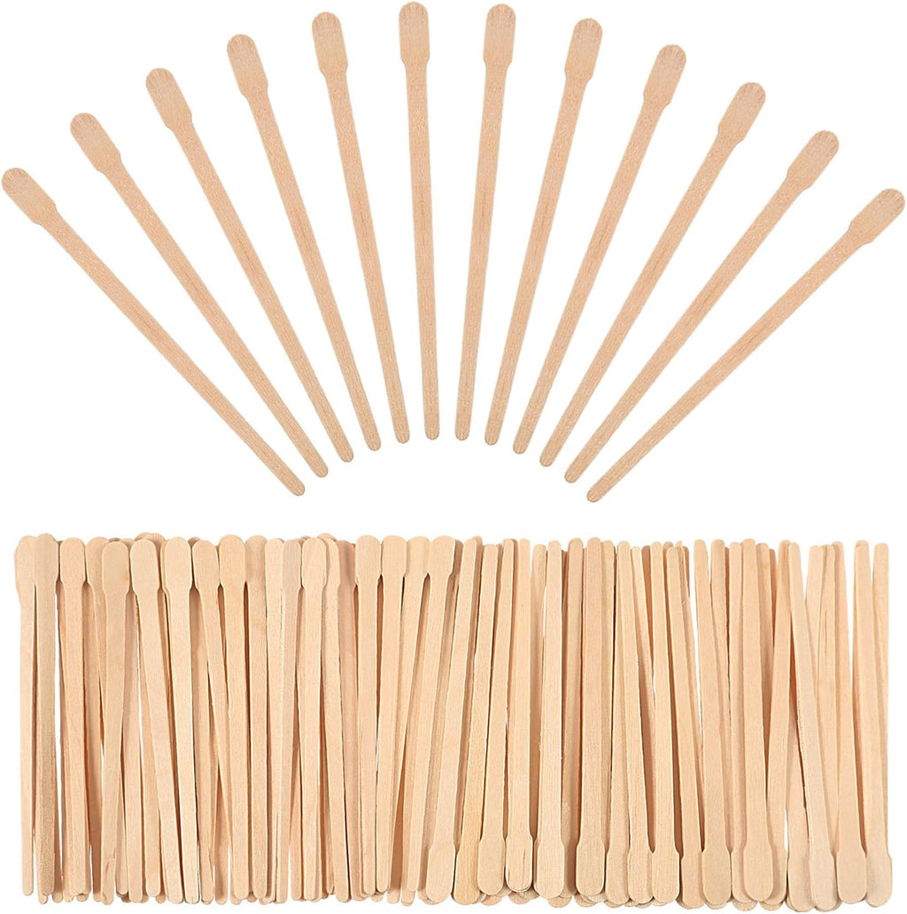 Bememo 500 Pcs Wax Sticks Eyebrow Brow Lip Nose Small Wooden Waxing Applicator Spatula Craft Sticks for Hair Face Legs Removal Spa