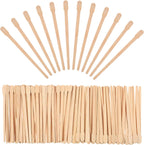 Bememo 500 Pcs Wax Sticks Eyebrow Brow Lip Nose Small Wooden Waxing Applicator Spatula Craft Sticks for Hair Face Legs Removal Spa