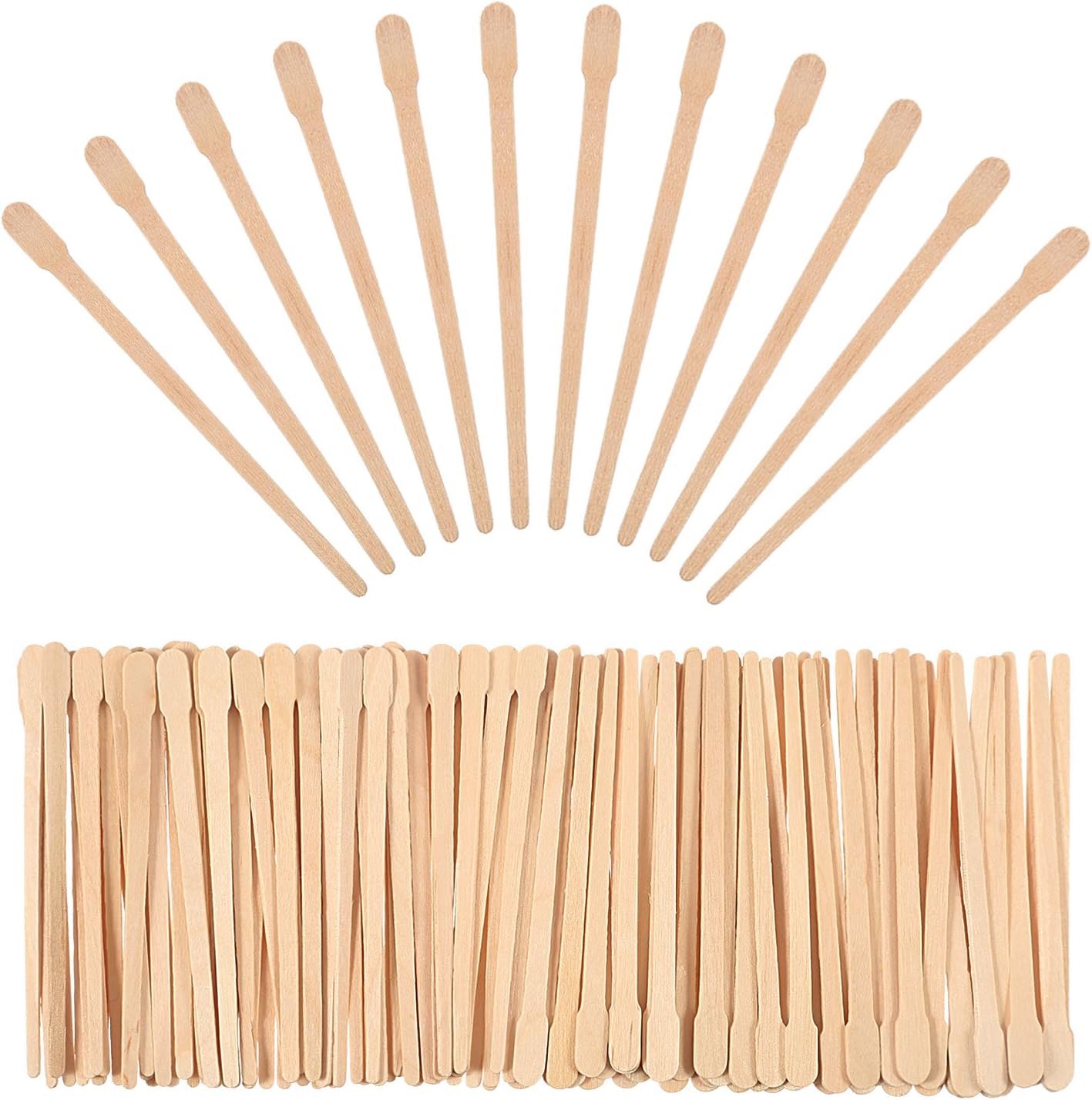 Bememo 500 Pcs Wax Sticks Eyebrow Brow Lip Nose Small Wooden Waxing Applicator Spatula Craft Sticks for Hair Face Legs Removal Spa