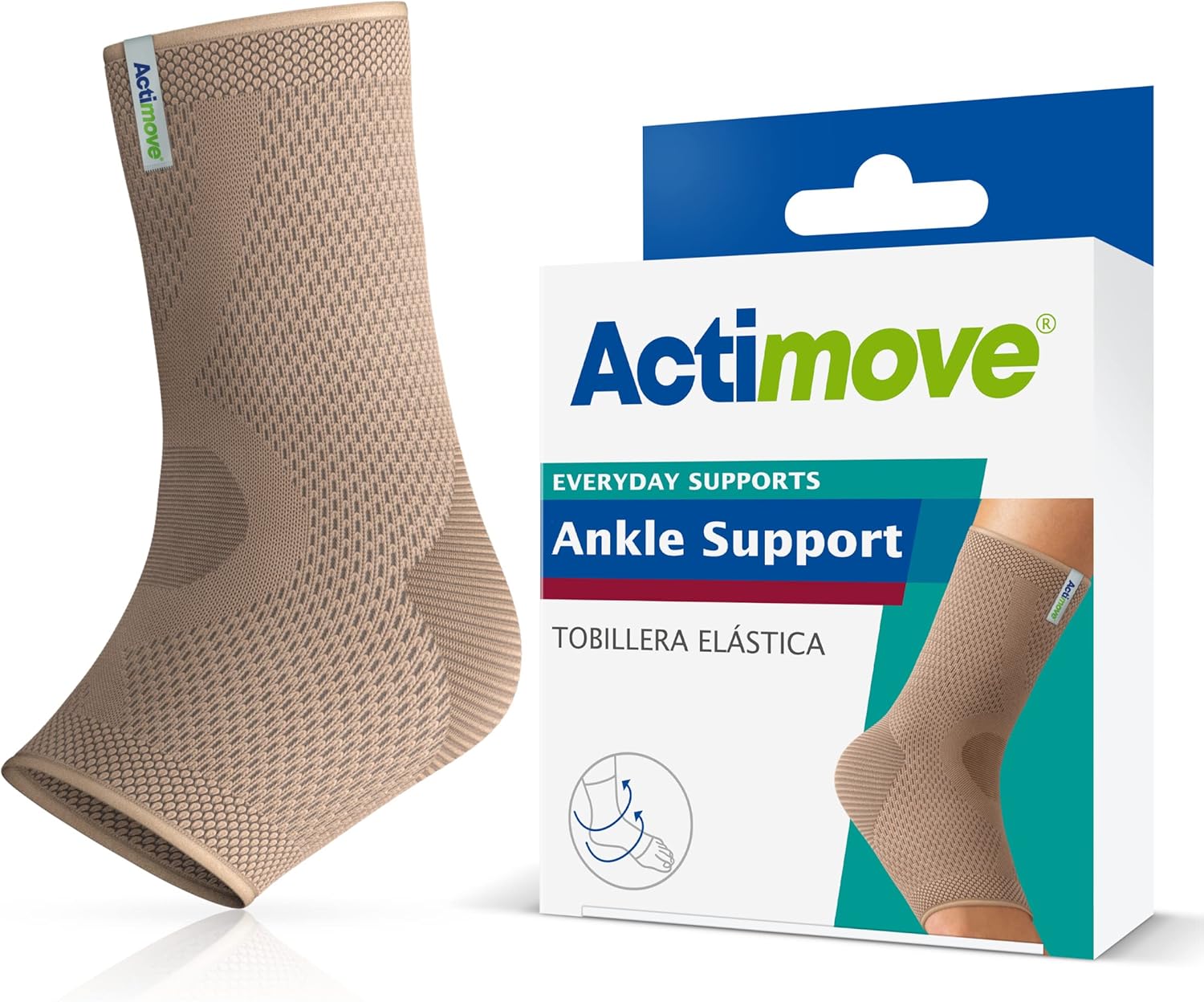 Actimove® Everyday Supports Ankle Support - Helps with Pain Relief and Swelling – For Chronic Ankle Pain and Overuse Ankle Injuries – Left/Right Wear – Beige, Small