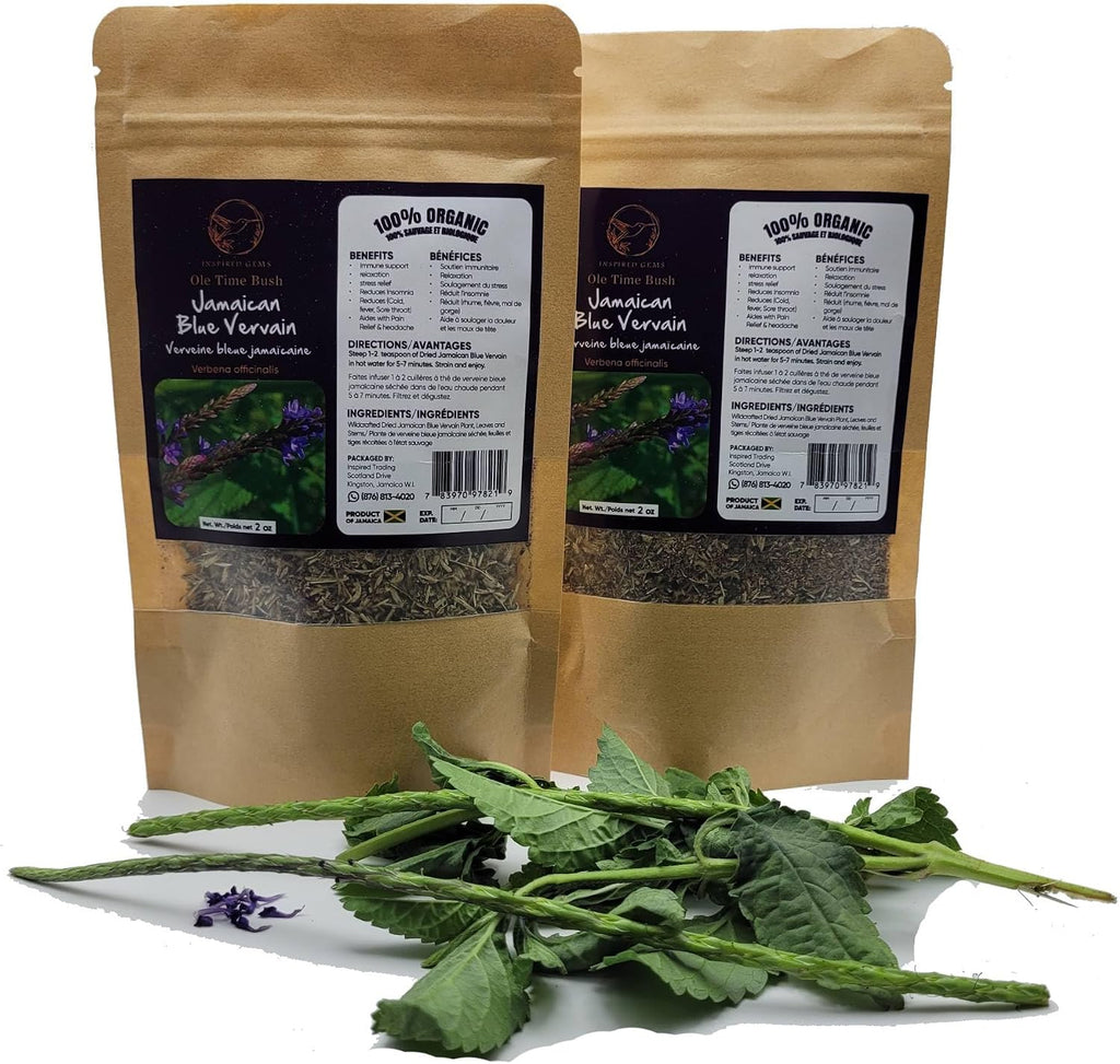 100% Jamaican Blue Vervain organic tea-2Pack-.handpicked in Jamaica- Blue Vervain herb, Jamaica Bush tea, Jamaican Herbs