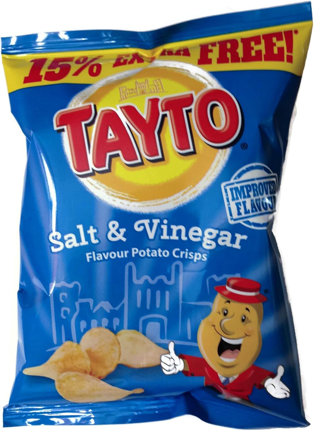 Tayto Irish Salt & Vinegar Crisps - 12 Pack (12 X 37.5g Bags)