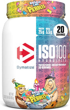 Dymatize x Birthday Cake Pebbles ISO100 Whey Protein Powder Isolate, 25g of Protein, 20 Servings, 5.5g BCAAs, 120 Cal., Gluten Free, 1g Fat, 1g Sugar, 2g Carb