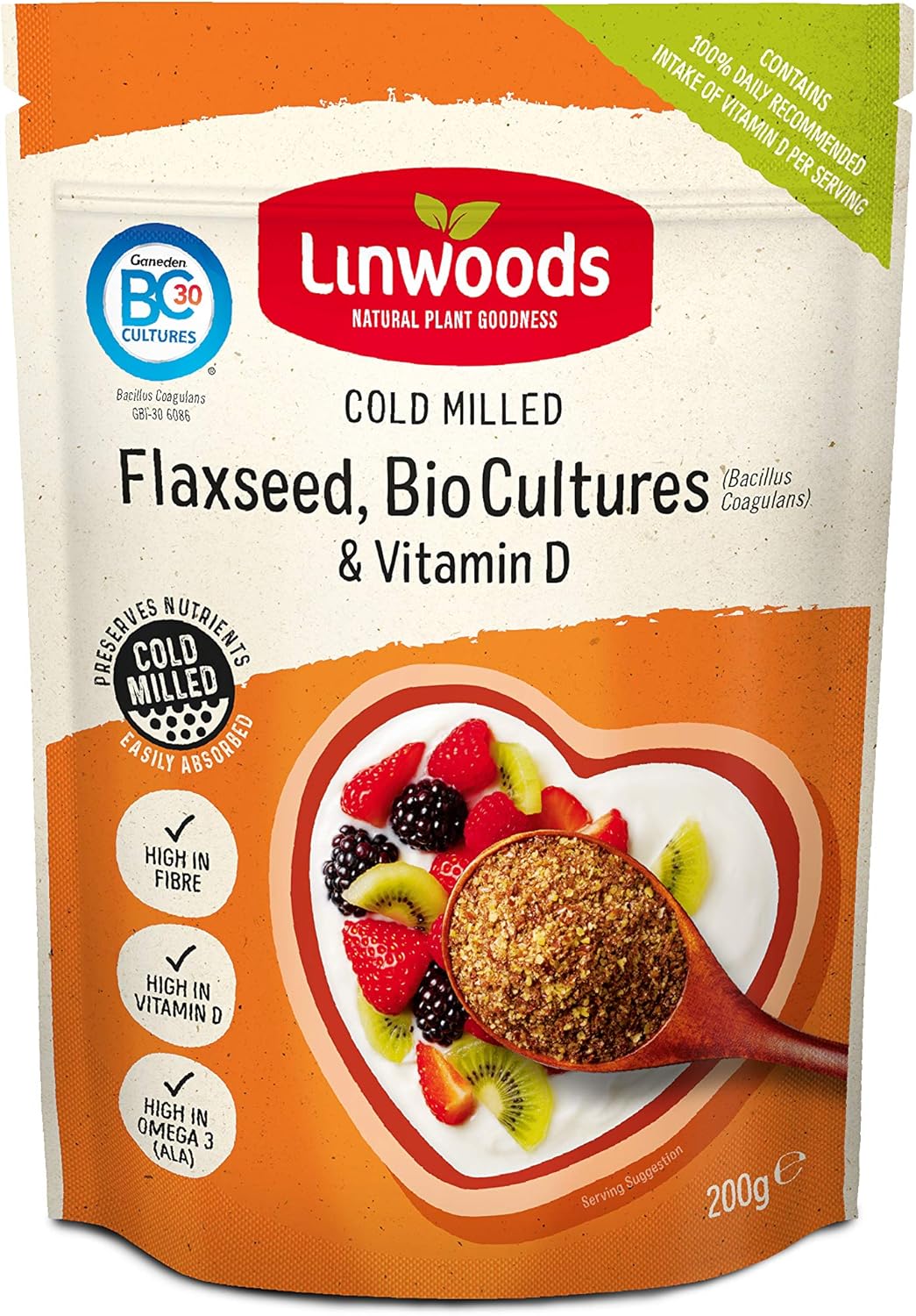 Linwoods Milled Flaxseed with Bio Cultures & Vitamin D - 360g
