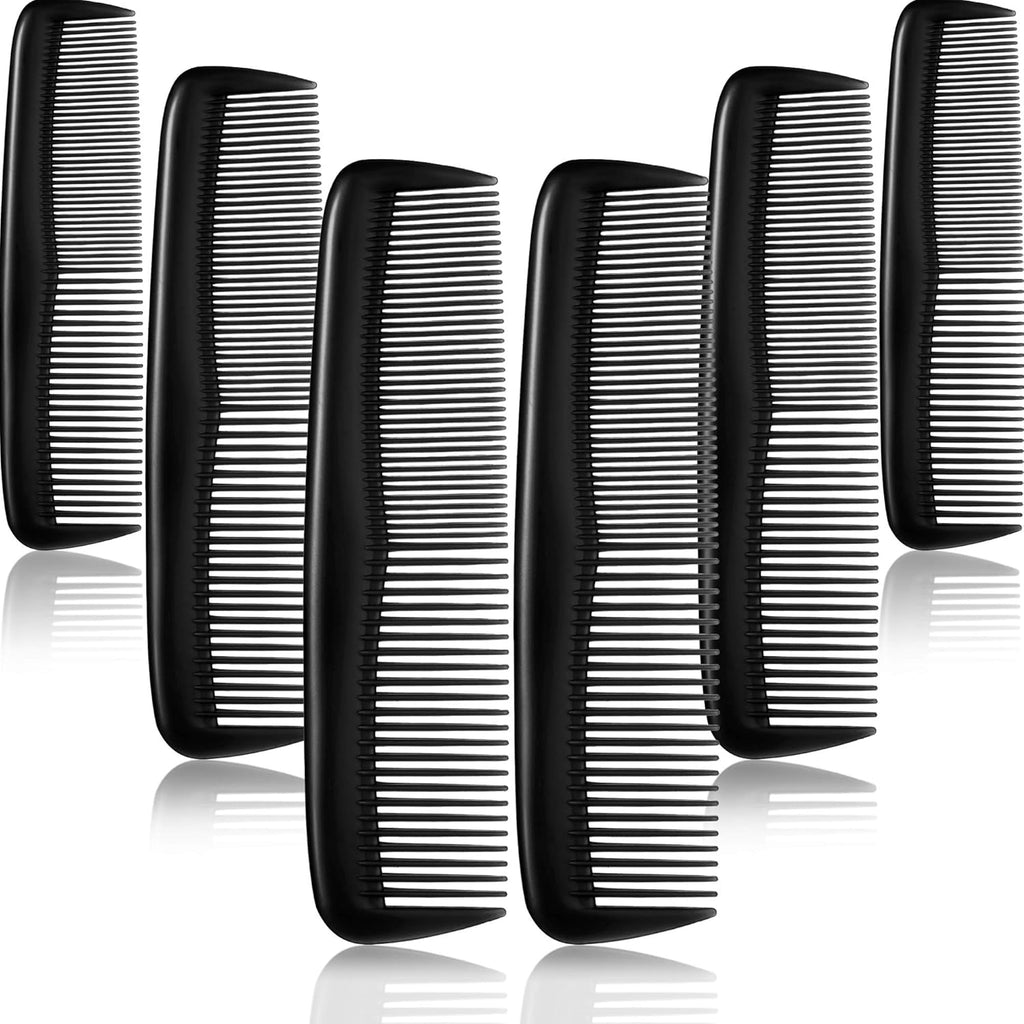 Leinuosen 12 Pieces Hair Combs Set Pocket Plastic Fine Tooth Dressing Comb for Women and Men, Peines Para Cabello(Black)