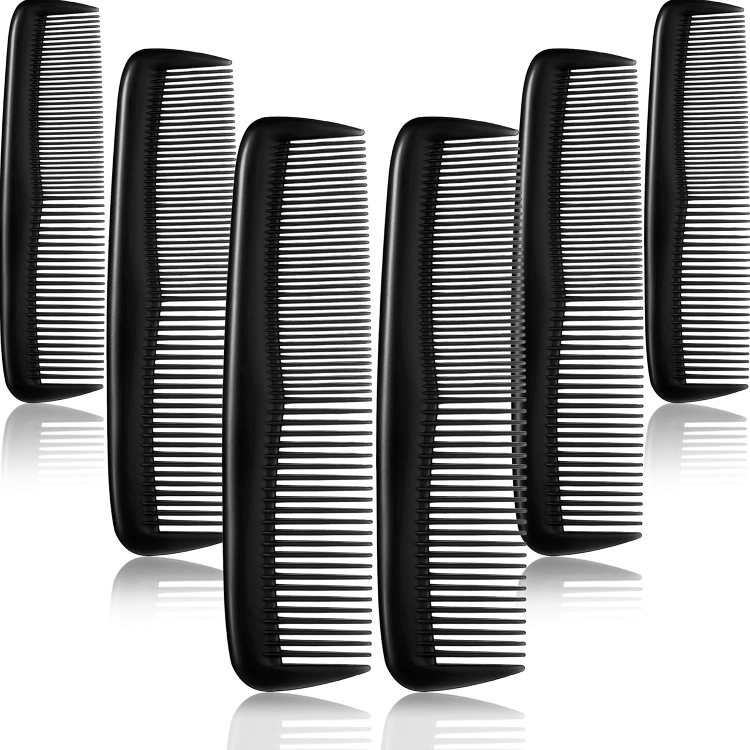 Leinuosen 12 Pieces Hair Combs Set Pocket Plastic Fine Tooth Dressing Comb for Women and Men, Peines Para Cabello(Black)