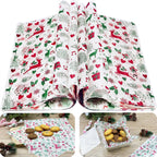 CAMKYDE 100 Pcs Christmas Wax Paper Sheets - Grease Proof for Food, Deli Paper Holiday Use (Reindeer)