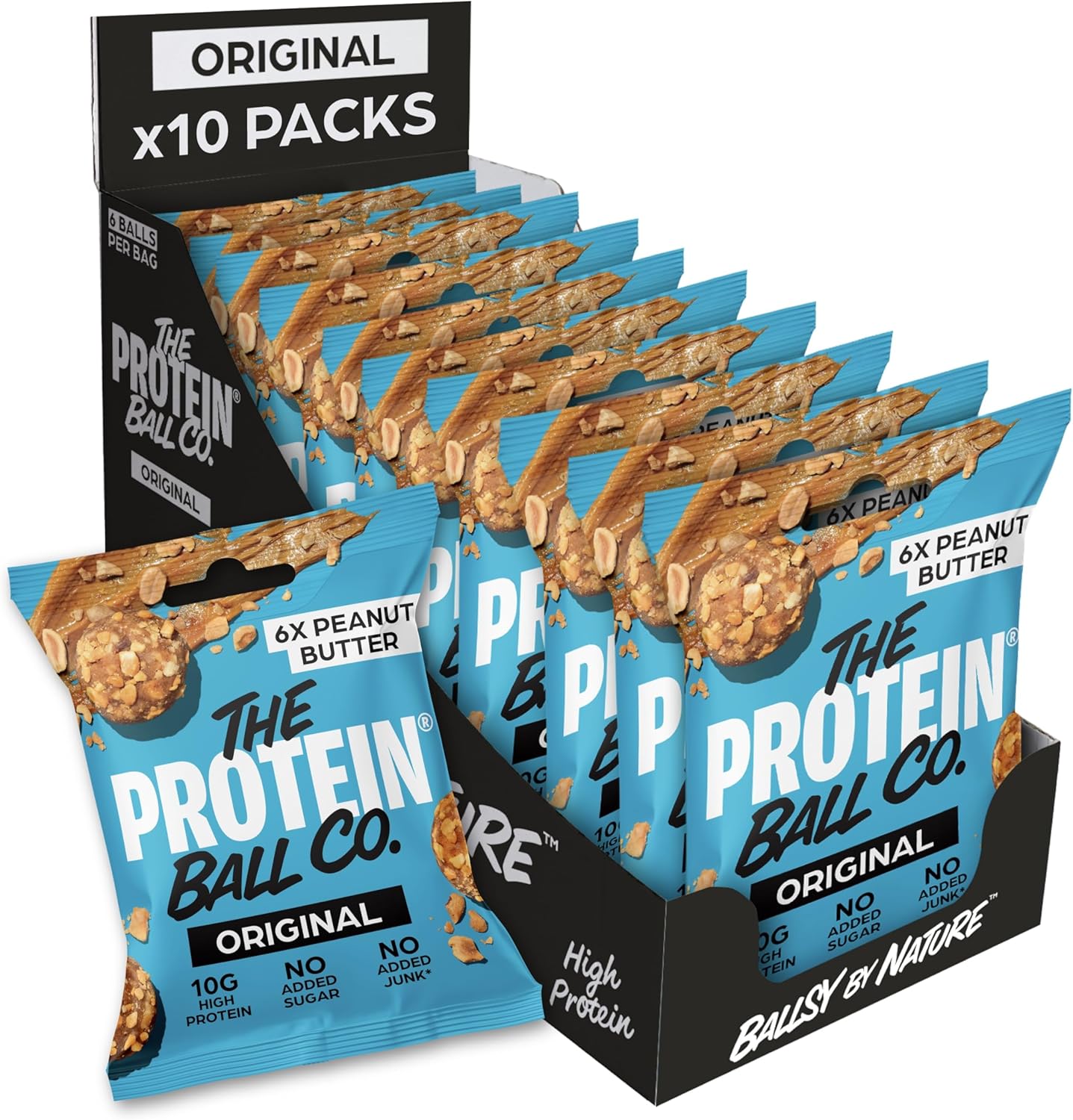 THE PROTEIN BALL - PEANUT BUTTER HIGH PROTEIN 45G x10