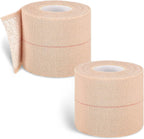Nuanchu 2 Rolls Adhesive Elastic Tape Bandage Wrap Flexible Stretch Bandages for Sports Ankle, Knee and Wrist Pet Vet Horses Wrap(2 Inch Wide,Apricot)