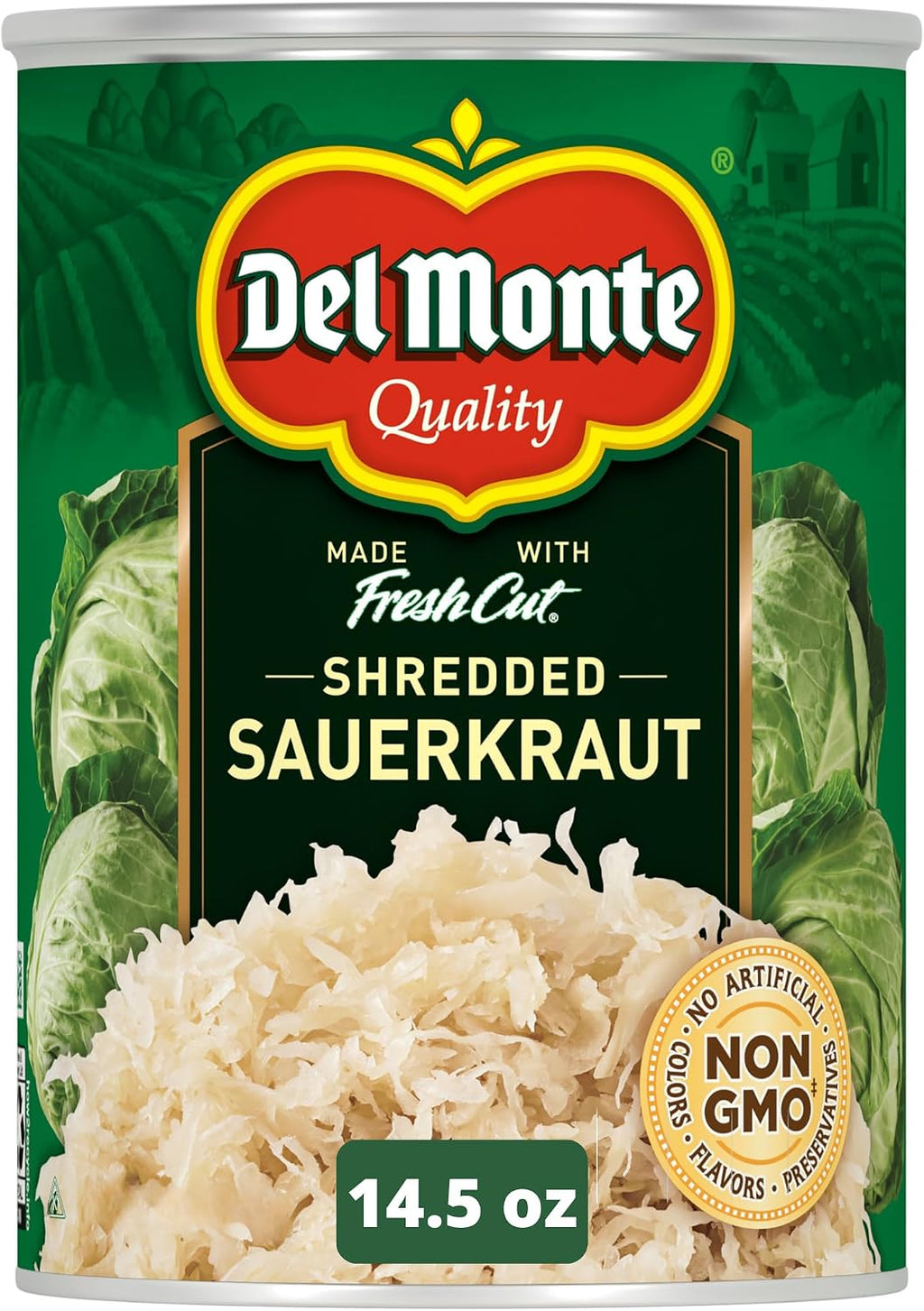 Del Monte Fresh Cut Canned Vegetables Shredded Sauerkraut, 14.5 oz Can