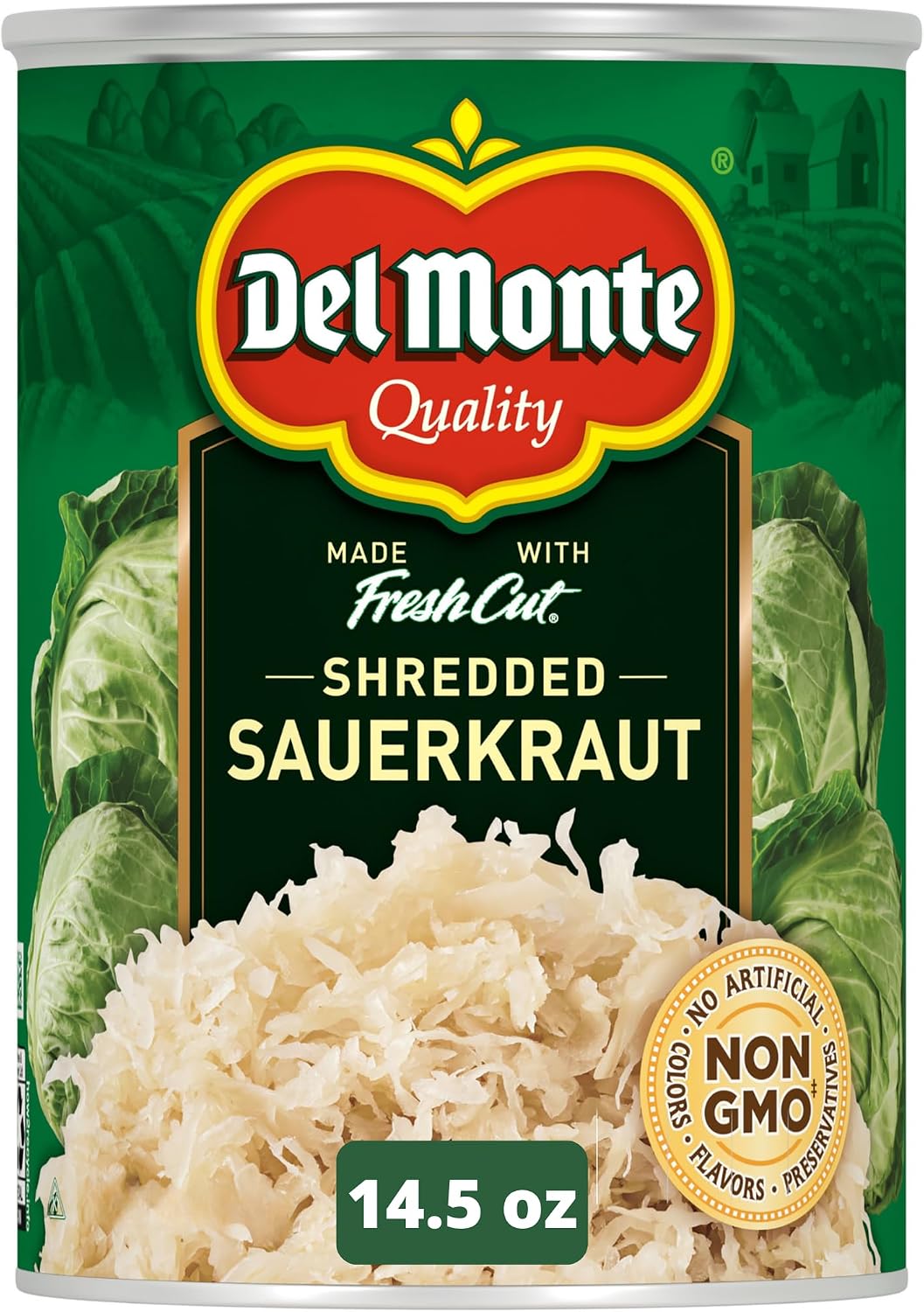 Del Monte Fresh Cut Canned Vegetables Shredded Sauerkraut, 14.5 oz Can
