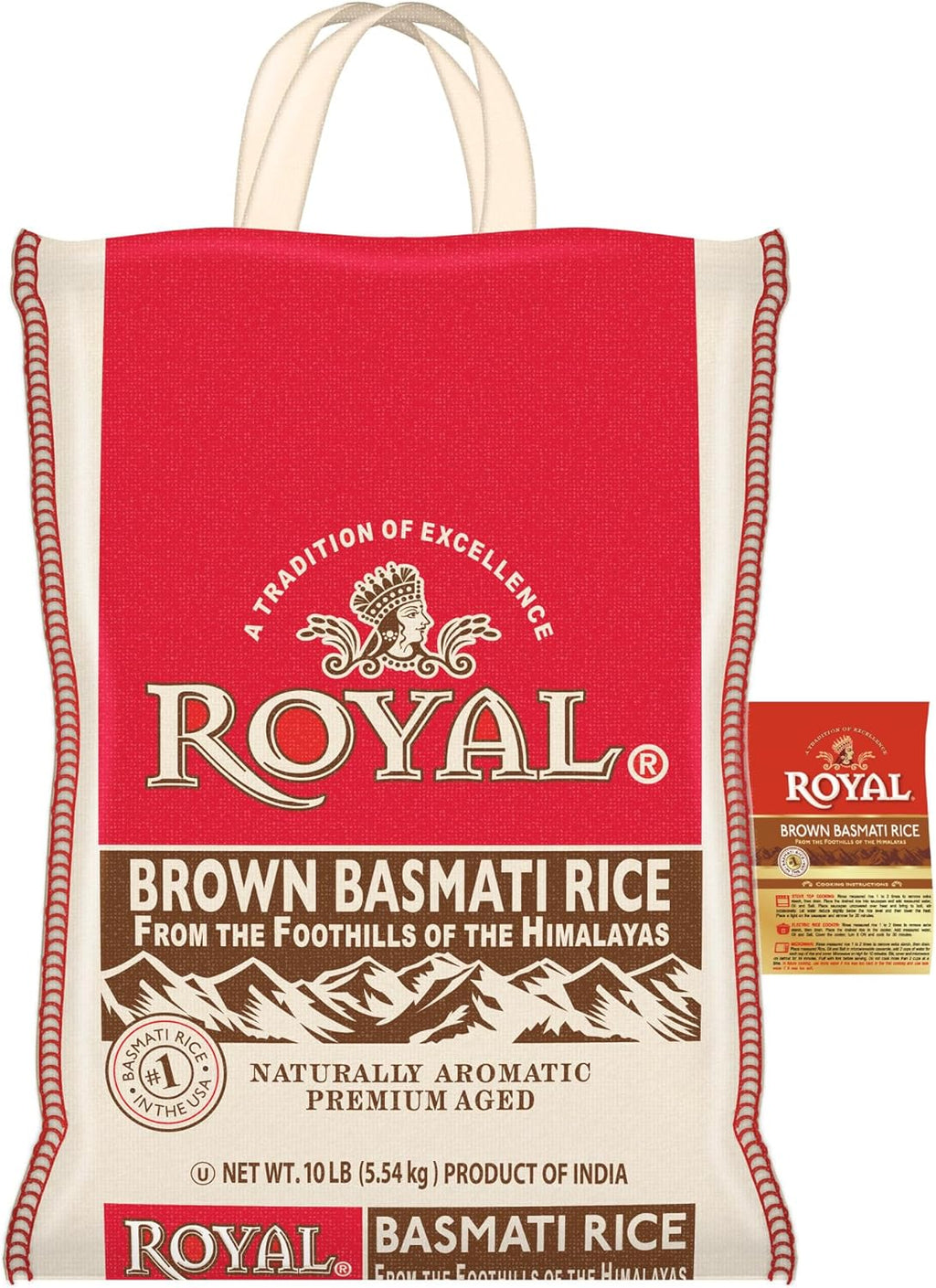 Royal Authentic Basmati Brown Rice - Whole Grain, Naturally Gluten Free and Vegan, 10 lb