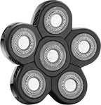 Universal 6 Blade Replacement Heads for Mainstream Shaver Brands, Bald Shaver Replacement Heads with Blade Cover (Black)