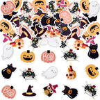 40 Pack Edible Halloween Cupcake Toppers Wafer Paper Halloween Birthday Cake Pick for Horror Theme Baby Shower Party Cake Decorations Supplies
