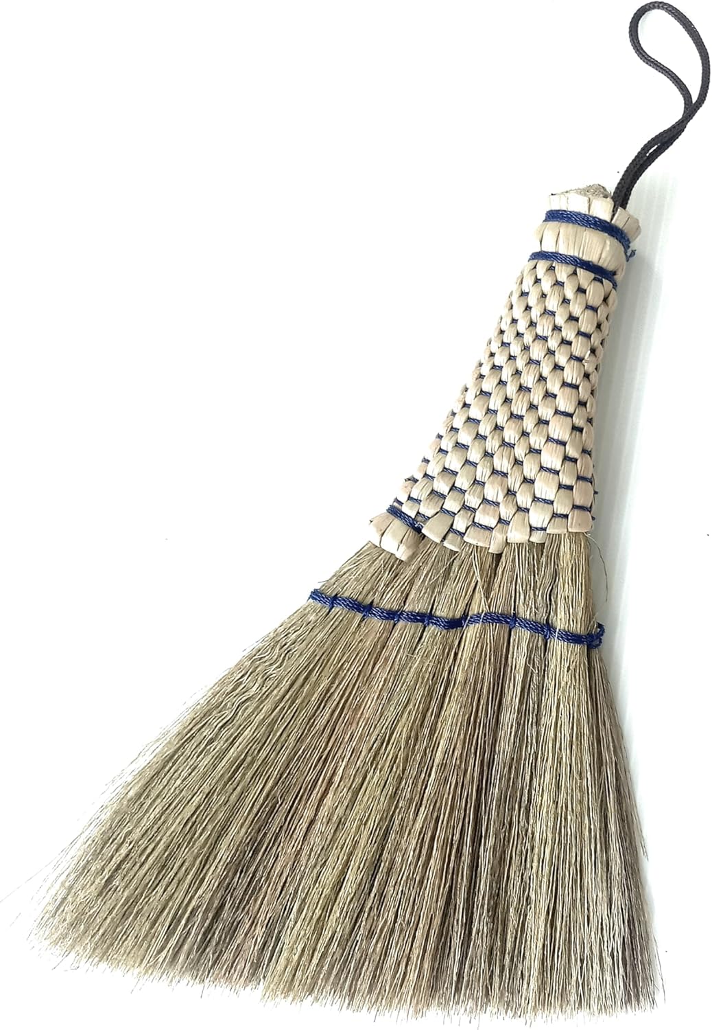 Handcrafted Small Turkey Wing Whisk Broom - Kong Grass & Bamboo Handle - Whisks Away Dust & Debris - Flagged Bristle with Hanging Loop - Perfect for Car, Laptop, Indoor & Outdoor - 9 Inch